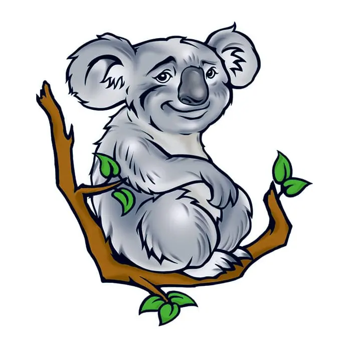 Tatuagem temporária Animais Selvagens — Coala no galho. Inclui coala