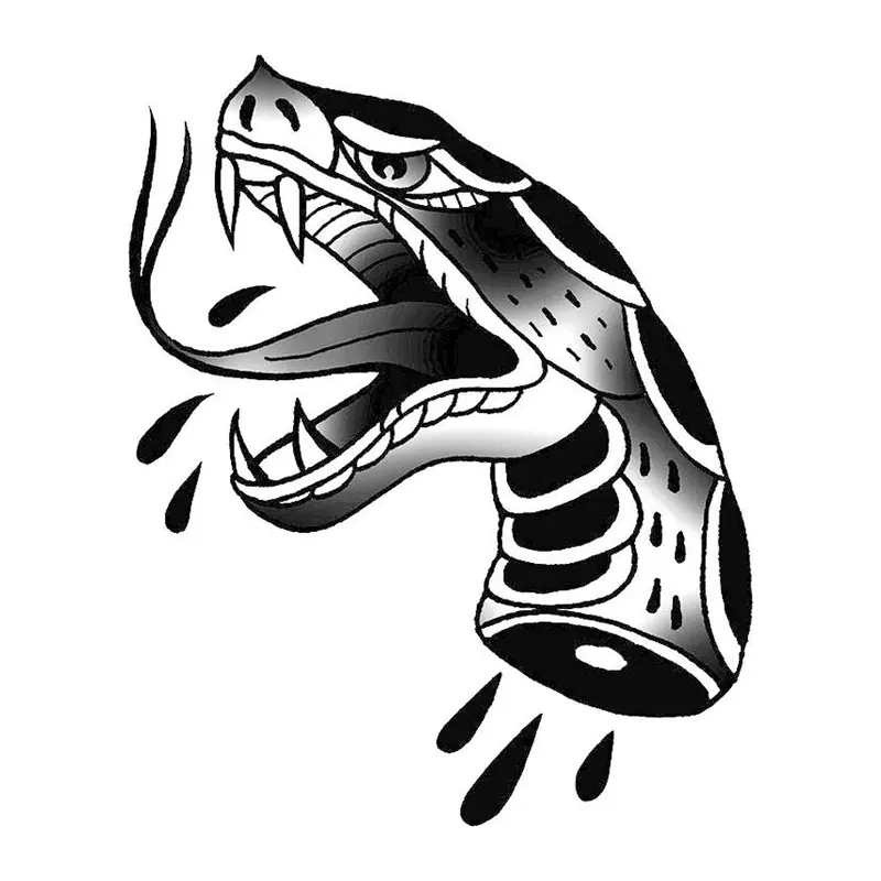 Tatuagem temporária Cobras e Répteis — Cobra atacando. Inclui cobra