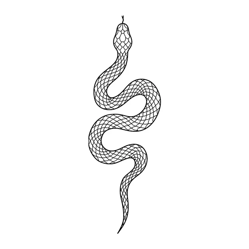 Tatuagem temporária Cobras e Répteis — Cobra fina vertical. Inclui cobra