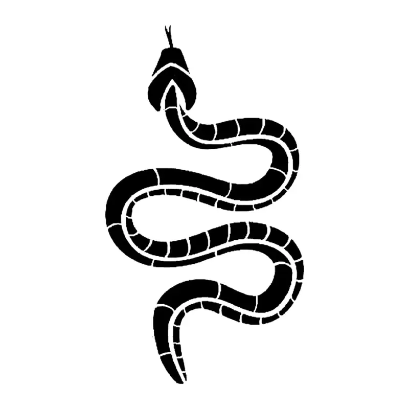 Tatuagem temporária Cobras e Répteis — Cobra preta ondulada. Inclui cobra