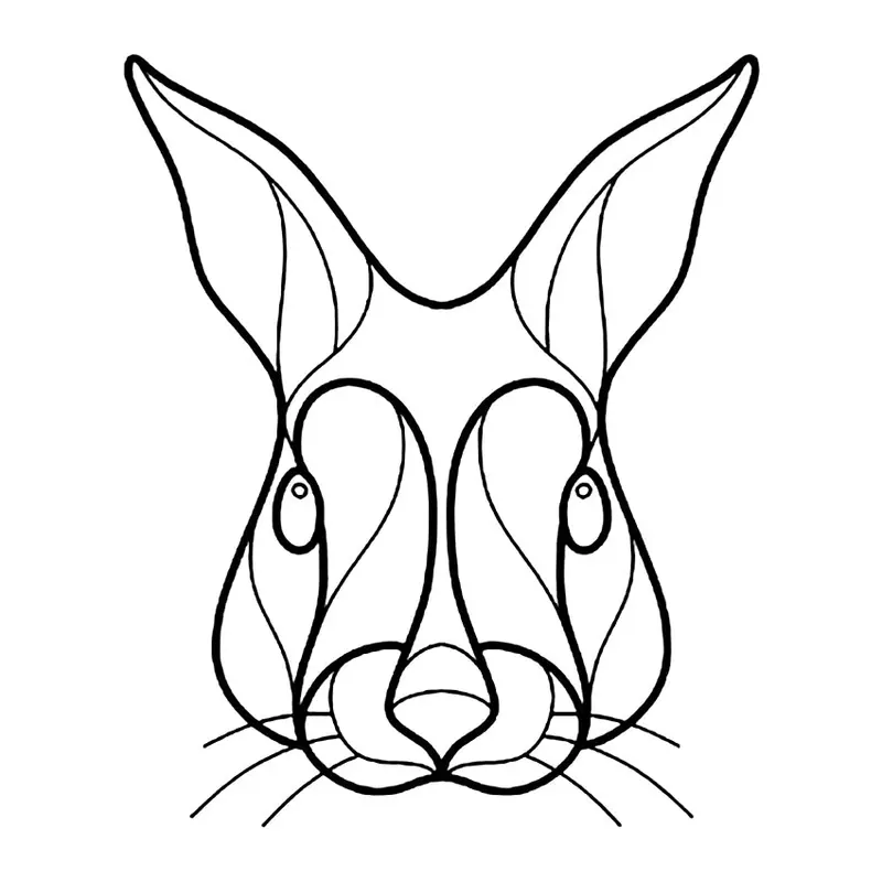 Tatuagem temporária Animais Selvagens — Coelho geométrico. Inclui coelho