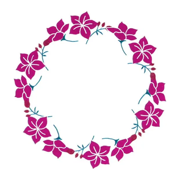 Tatuagem temporária Flores — Coroa de flores rosa. Inclui flores