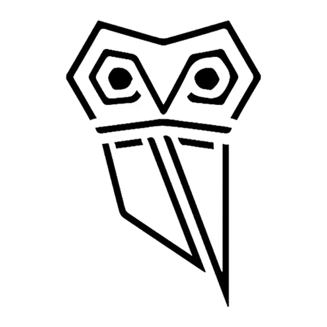 Tatuagem temporária Pássaros — Coruja geométrica pequena. Inclui coruja