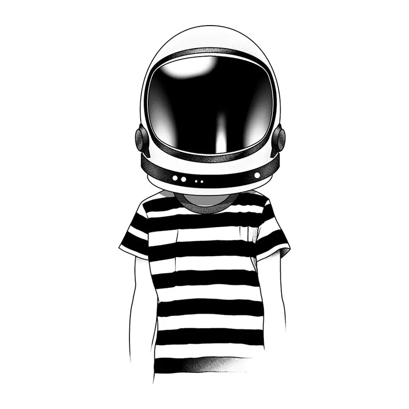 Tatuagem temporária Rostos e Figuras — Criança astronauta. Inclui astronauta, criança