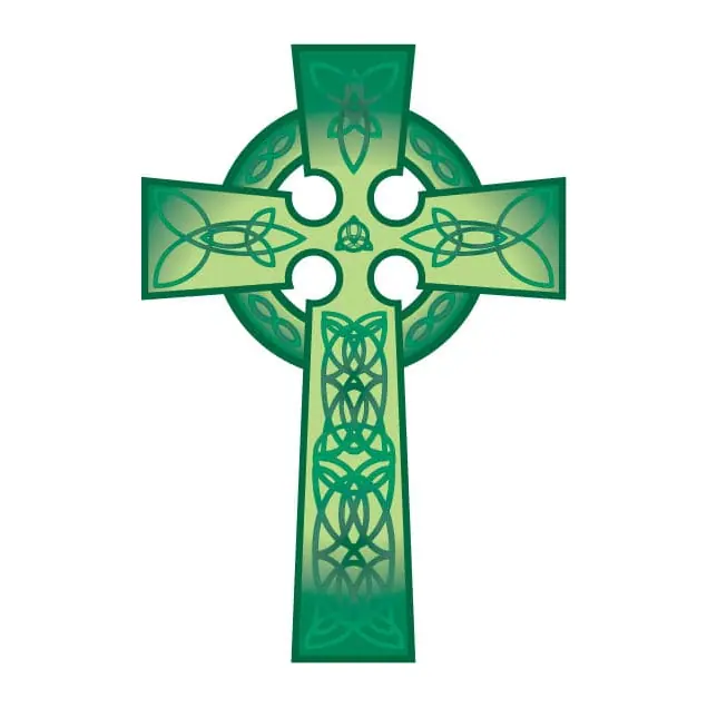Tatuagem temporária Espiritual e Religioso — Cruz celta verde. Inclui cruz