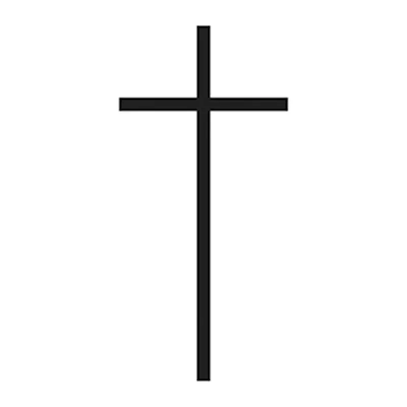 Tatuagem temporária Espiritual e Religioso — Cruz fina — Modelo 1. Inclui cruz