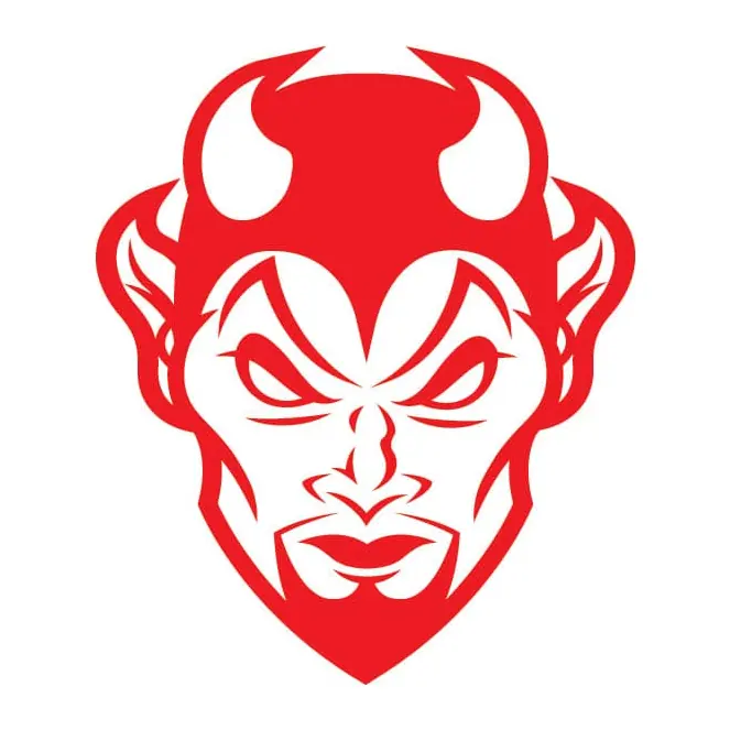 Tatuagem temporária Caveiras e Sombrio — Diabo vermelho. Inclui diabo