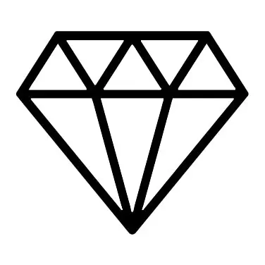 Tatuagem temporária Objetos — Diamante em contorno. Inclui diamante