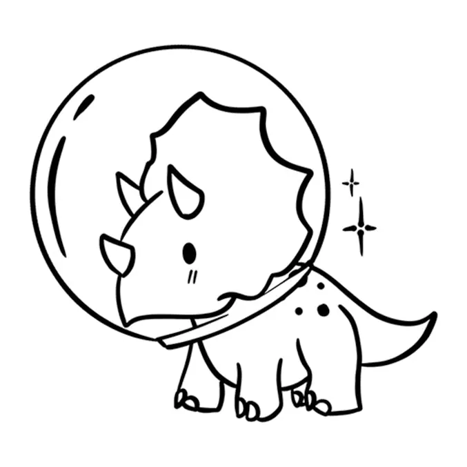 Tatuagem temporária Bichinhos Fofos — Dinossauro astronauta. Inclui dinossauro, astronauta