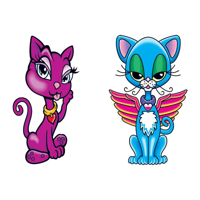 Tatuagem temporária Gatos — Dois gatos fofos. Inclui gatos