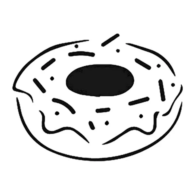 Tatuagem temporária Comida e Bebida — Donut. Inclui donut
