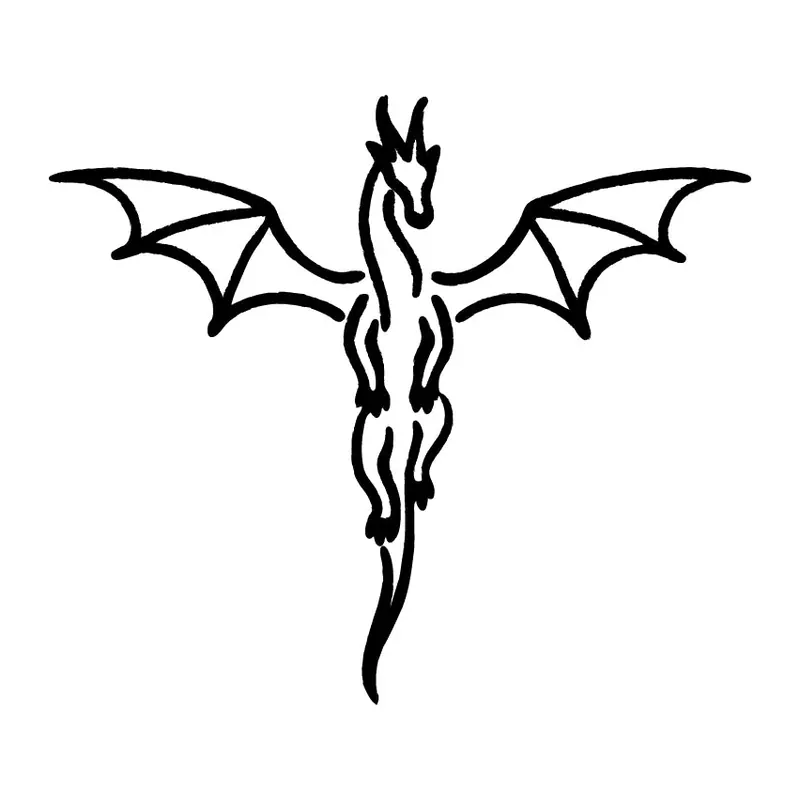 Tatuagem temporária Dragões e Fantasia — Dragão alado pequeno. Inclui dragão
