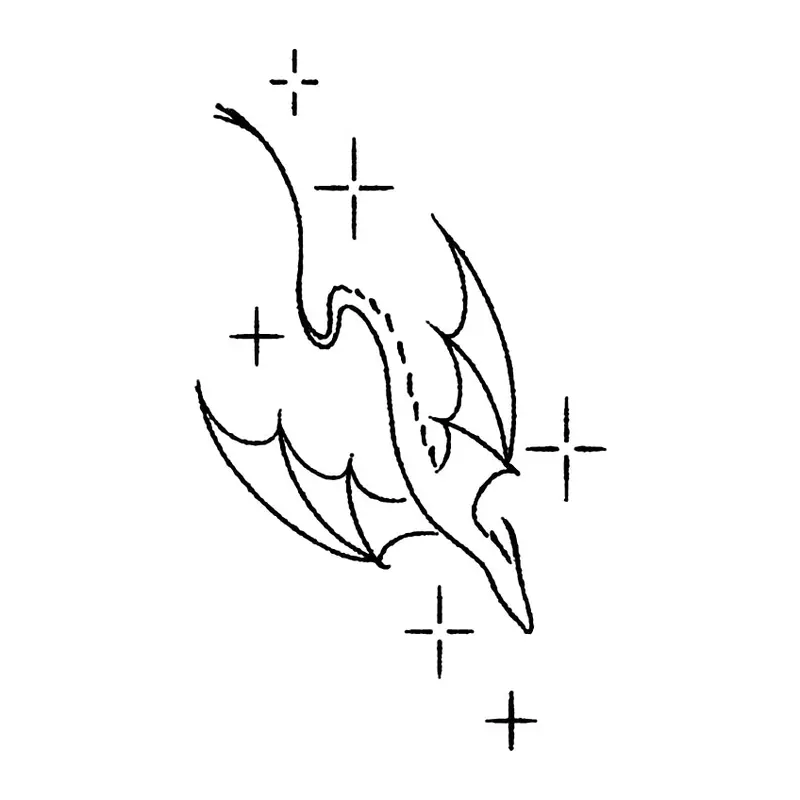 Tatuagem temporária Dragões e Fantasia — Dragão com brilhos. Inclui dragão, brilhos