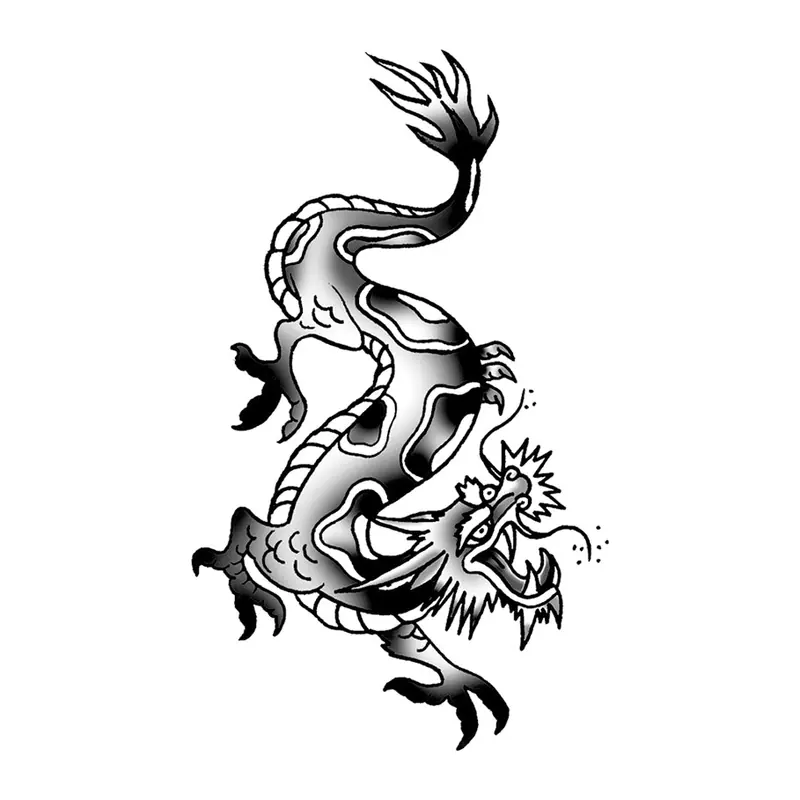 Tatuagem temporária Dragões e Fantasia — Dragão oriental em pé. Inclui dragão