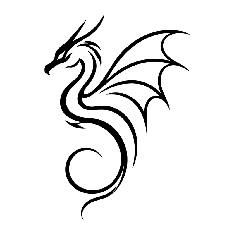 Tatuagem temporária Dragões e Fantasia — Dragão tribal alado. Inclui dragão