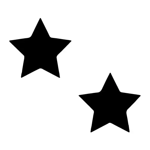 Tatuagem temporária Estrelas e Constelações — Duas estrelas pretas. Inclui estrelas