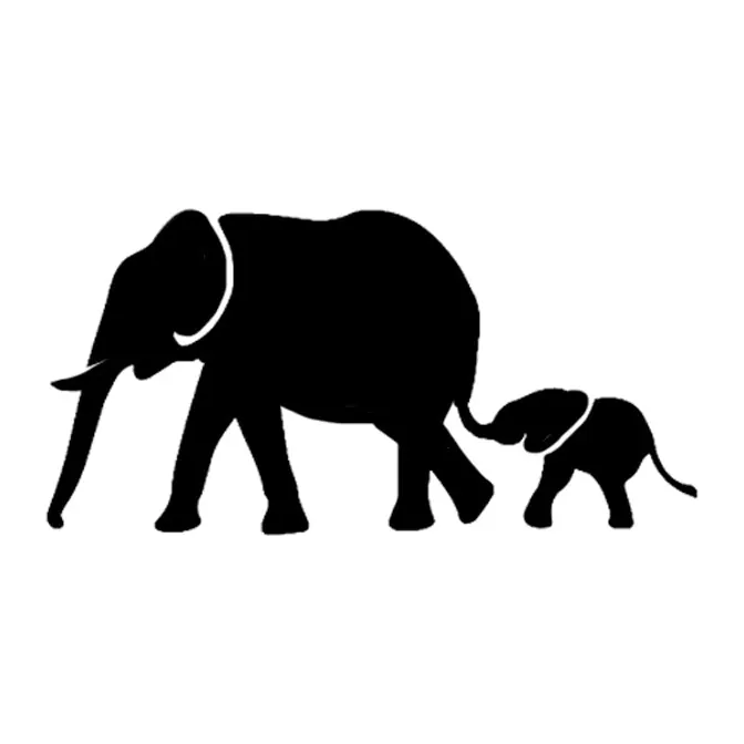 Tatuagem temporária Animais Selvagens — Elefante com filhote. Inclui elefante