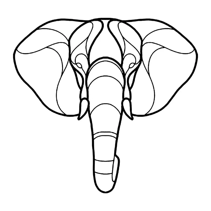 Tatuagem temporária Animais Selvagens — Elefante em linhas. Inclui elefante