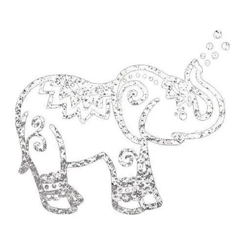 Tatuagem temporária Animais Selvagens — Elefante prateado glitter. Inclui elefante
