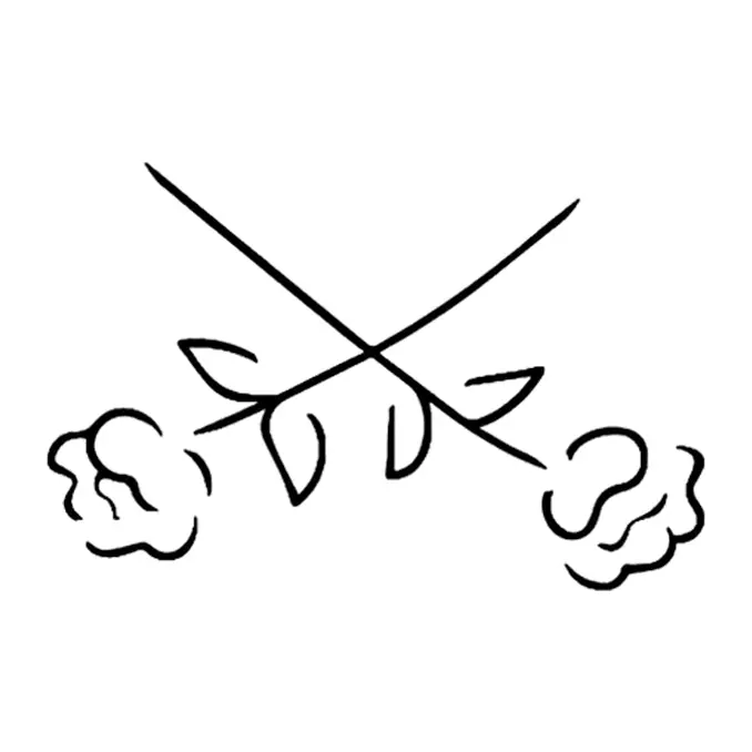 Tatuagem temporária Espadas e Armas — Espadas cruzadas com rosas. Inclui espadas, rosas