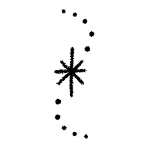 Tatuagem temporária Minimalista — Estrela com arco de pontos. Inclui estrela, pontos