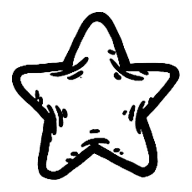 Tatuagem temporária Estrelas e Constelações — Estrela com contorno grosso. Inclui estrela