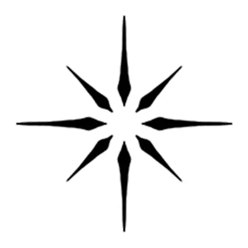 Tatuagem temporária Estrelas e Constelações — Estrela de oito pontas — Modelo 2. Inclui estrela