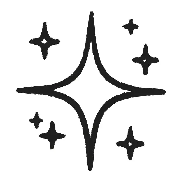 Tatuagem temporária Estrelas e Constelações — Estrelas brilhantes — Modelo 2. Inclui estrelas