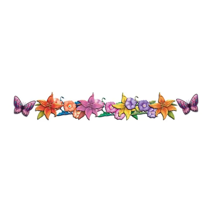 Tatuagem temporária Borboletas e Insetos — Faixa de borboletas e flores. Inclui borboletas, flores