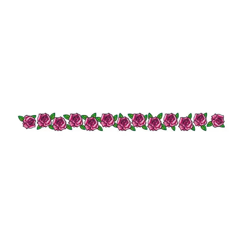 Tatuagem temporária Flores — Faixa de rosas rosa. Inclui rosas
