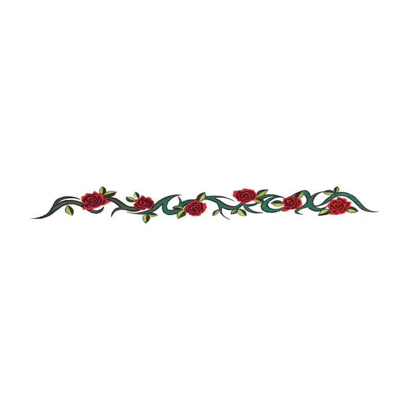 Tatuagem temporária Flores — Faixa de rosas. Inclui rosas