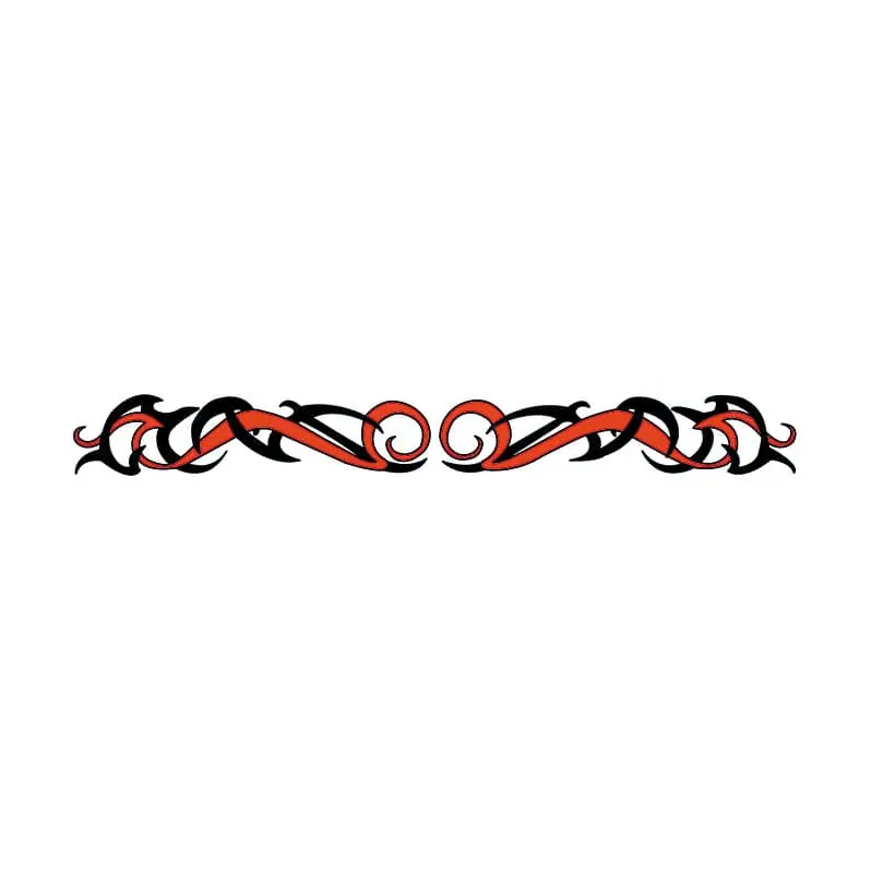 Tatuagem temporária Tribal e Nórdico — Faixa tribal vermelha e preta. Inclui faixa