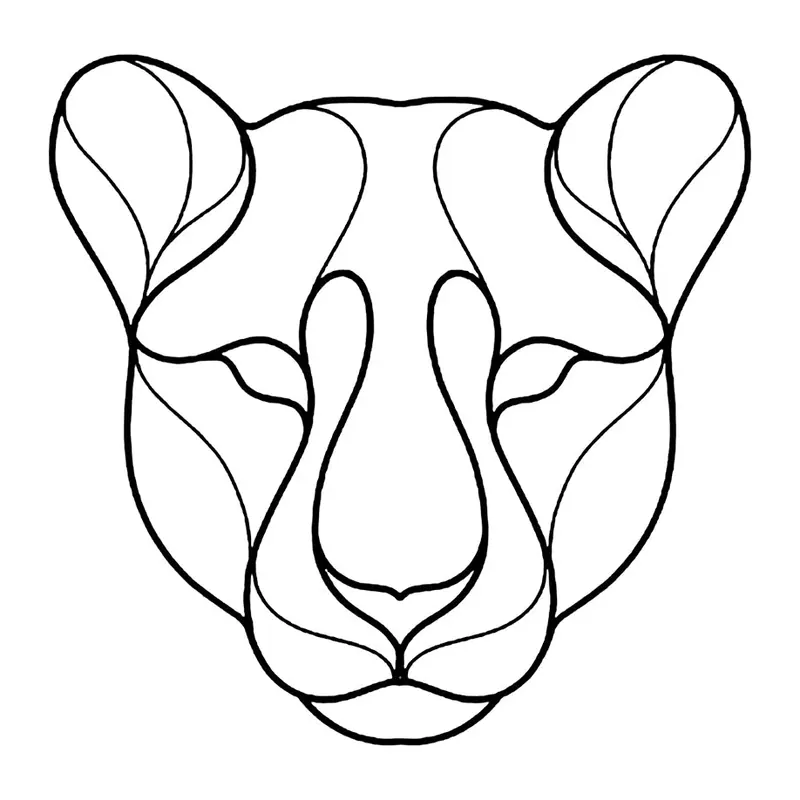 Tatuagem temporária Animais Selvagens — Felino geométrico. Inclui felino
