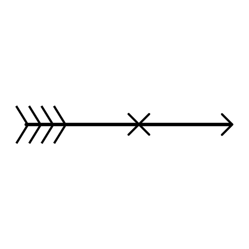 Tatuagem temporária Símbolos — Flecha com X. Inclui flecha