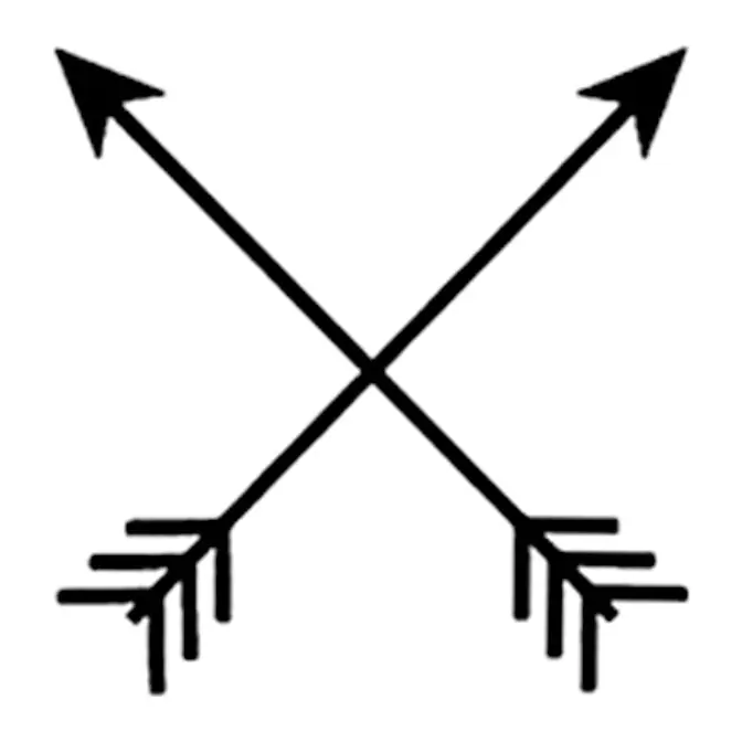 Tatuagem temporária Símbolos — Flechas cruzadas — Modelo 2. Inclui flechas