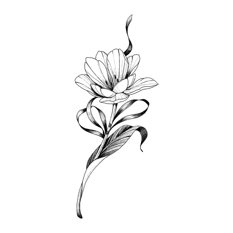 Tatuagem temporária Flores — Flor aberta delicada. Inclui flor