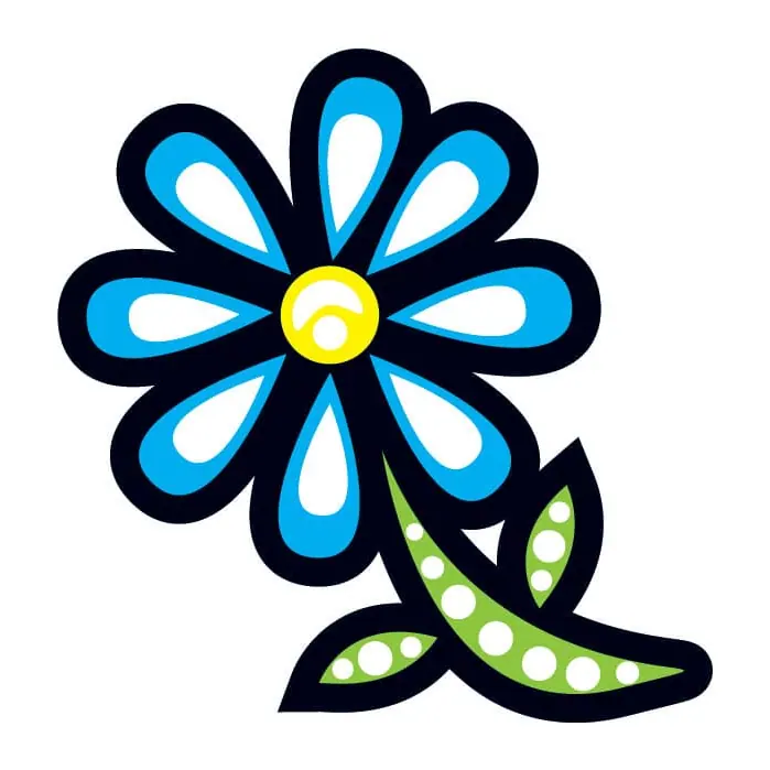 Tatuagem temporária Flores — Flor azul estilizada. Inclui flor