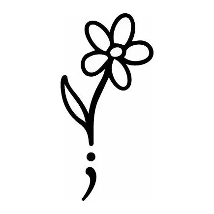 Tatuagem temporária Flores — Flor com ponto e vírgula. Inclui flor