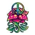 Tatuagem temporária Flores — Flor com símbolo da paz. Inclui flor, paz