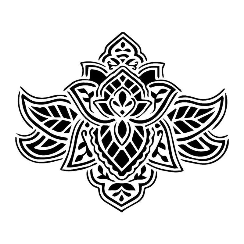 Tatuagem temporária Mandalas e Ornamentos — Flor de lótus geométrica. Inclui lótus