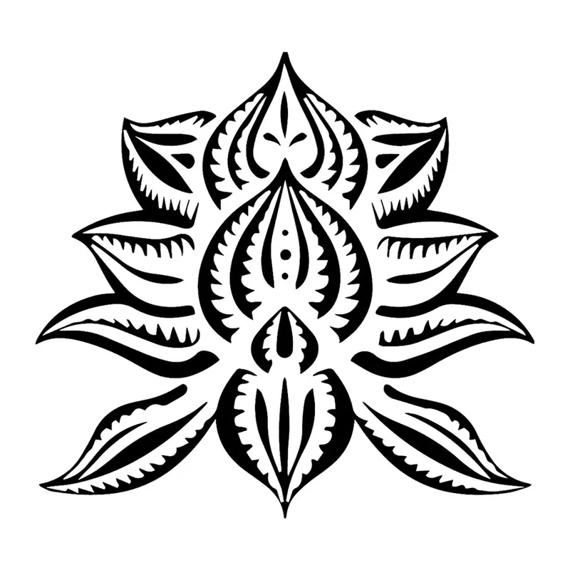 Tatuagem temporária Mandalas e Ornamentos — Flor de lótus tribal. Inclui lótus