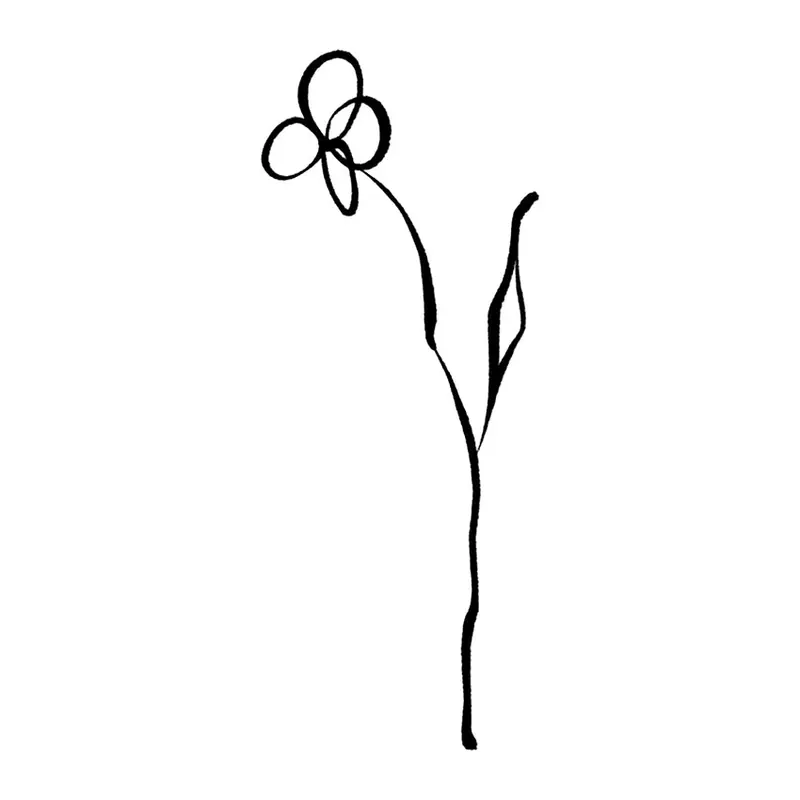 Tatuagem temporária Flores — Flor fina estilizada. Inclui flor