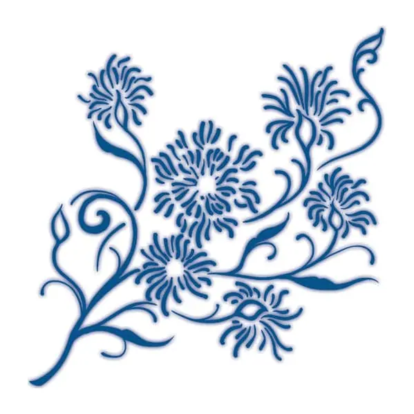 Tatuagem temporária Flores — Flores azuis clássicas. Inclui flores