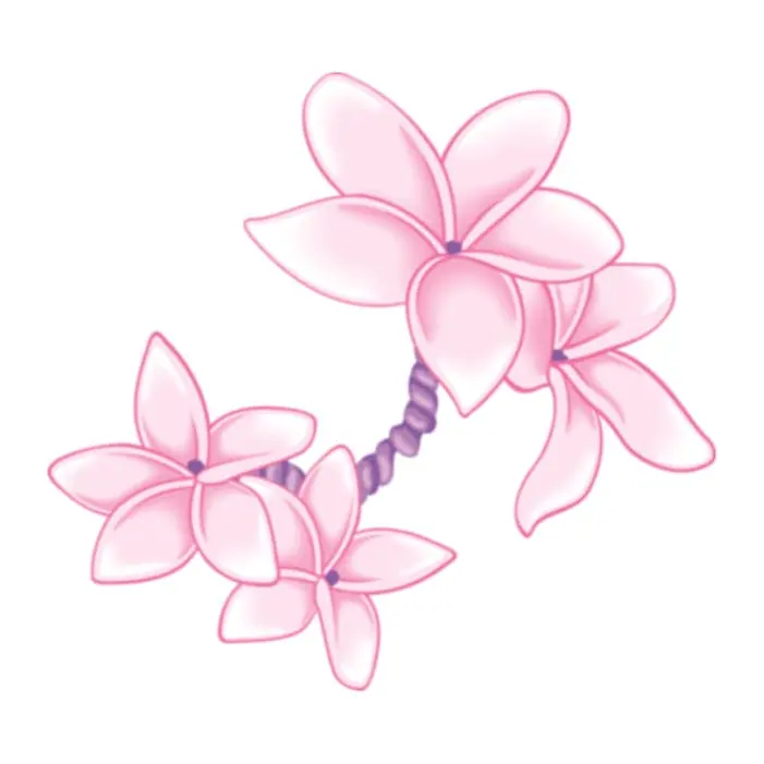 Tatuagem temporária Flores — Flores de plumeria rosa. Inclui plumeria