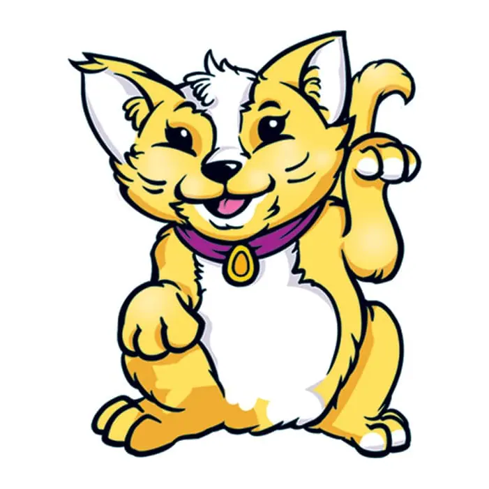 Tatuagem temporária Gatos — Gato da sorte amarelo. Inclui gato