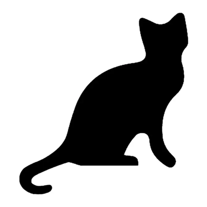 Tatuagem temporária Gatos — Gato preto sentado. Inclui gato