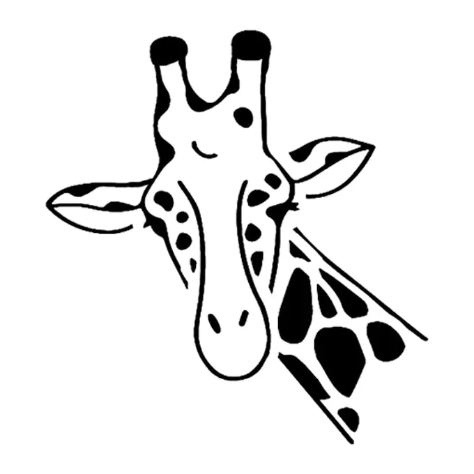 Tatuagem temporária Animais Selvagens — Girafa — cabeça — Modelo 1. Inclui girafa