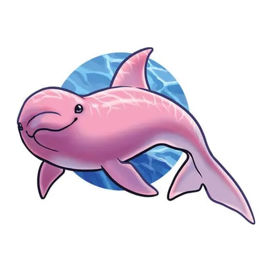 Tatuagem temporária Mar e Animais Marinhos — Golfinho rosa. Inclui golfinho