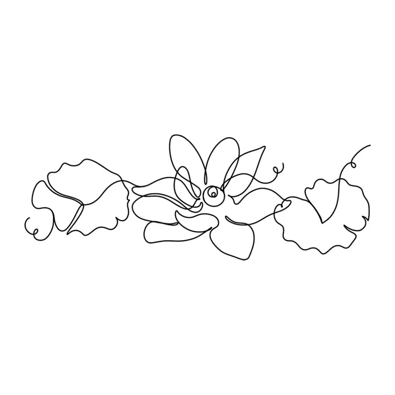 Tatuagem temporária Flores — Guirlanda de flores delicada. Inclui flores
