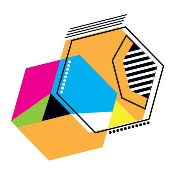 Tatuagem temporária Geométrico — Hexágonos coloridos. Inclui hexágonos